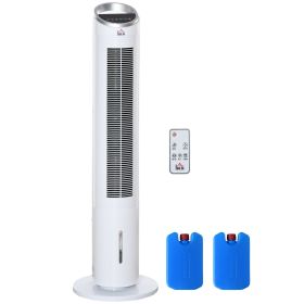 40" Portable Air Cooler, Oscillating 3-In-1 Humidifier, 3 Modes, 8H Timer, Remote, LED in White