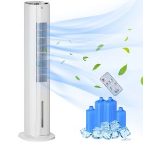 Portable Swivel Air Conditioner Humidifier 2-In-1 Cooling Fan 3 Modes 3 Speeds Remote 1.3 Gal White