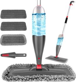 Spray Mop for Floor Cleaning with 3pcs Washable Pads - Wet Dry Microfiber Mop with 800 ml Refillable Bottle for Kitchen Wood Floor Hardwood Lamin