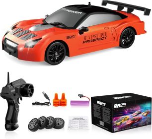 Remote Control Car RC Drift Car 2.4GHz 1:24 Scale 4WD High Speed RC Cars Vehicle with LED Lights Batteries and Drifting Tires Racing Sport Toy Ca