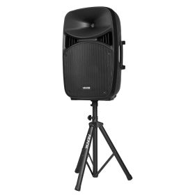 VEVOR Portable PA System, 2000W (PMPO) Powered, Sound System Set with 3 Channel Mixer, Dual Speakers, Wireless Bluetooth, Microphone, Compact Sta