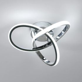 Modern Ceiling Light, 6500K Cool White Led Ceiling Light Fixture, Metal Curved Design Ceiling Lamp for Bedroom Hallway Bathroom Entryway Balcony