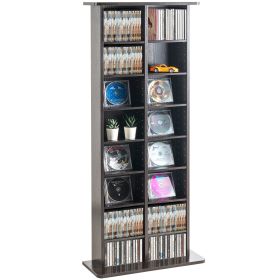 VEVOR Media Storage Cabinet, 8-layer DVD Shelf Holds up to 464 CDs, Adjustable CD Shelves 16 Compartments, Protects & Organizes Music, Movie