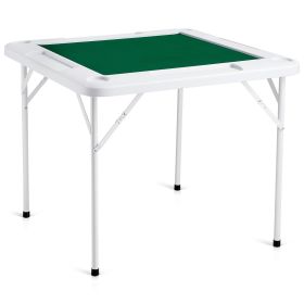 VEVOR Mahjong Table, 4 Player Folding Domino Table with Wear-Resistant Green Tabletop