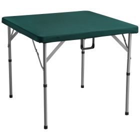 VEVOR Mahjong Table, Fold-in-Half 4 Player Card Table with Wear-Resistant Green Tabletop
