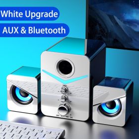 Home Theater System Caixa De Som PC Bass Subwoofer Bluetooth Speaker Computer Speakers Music Boombox Desktop Laptop Altavoces TV (Color: White Bluetooth, Woofer Size/Full-Range Size: 1.5")