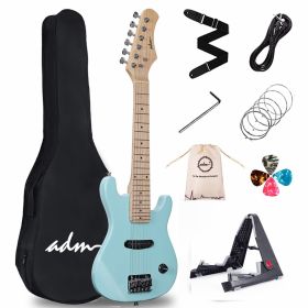 ADM 30 inch electric guitar for children (Color: light green)