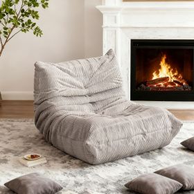 Bean Bag Chairs For Adults, Fireside Lounger Chair With All-In-One Memory Foam (Color: Light Grey)