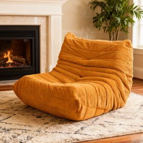 Bean Bag Chairs For Adults, Fireside Lounger Chair With All-In-One Memory Foam (Color: Orange)