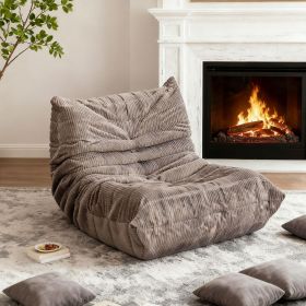 Bean Bag Chairs For Adults, Fireside Lounger Chair With All-In-One Memory Foam (Color: Brown)